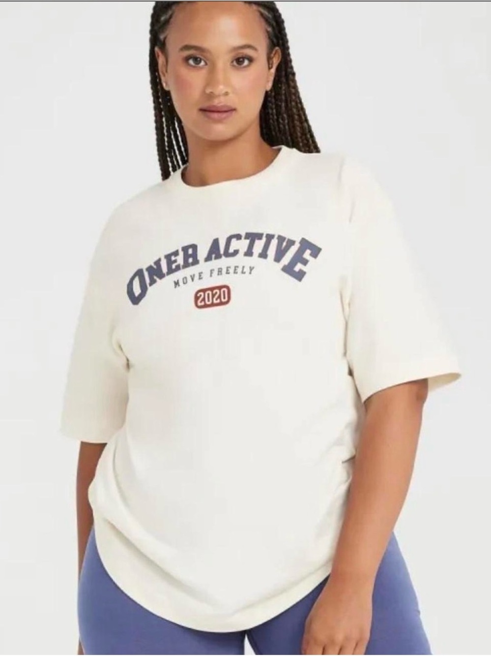 Oner Active Oversized Short Sleeve Club Tee in Off White